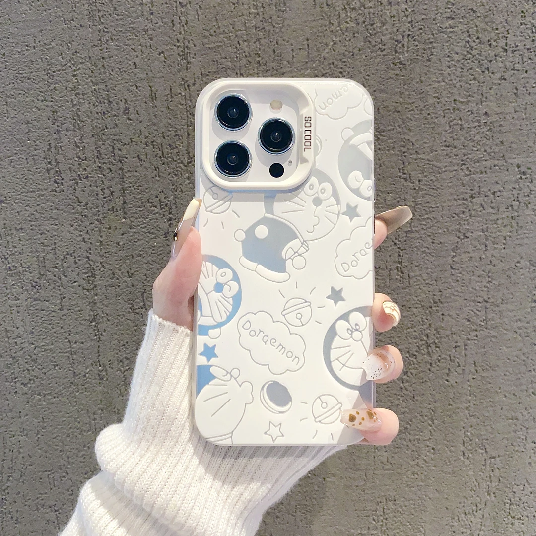 磨砂彩银卡通适用苹果15iphone华为荣耀vivooppo小米手机壳防摔