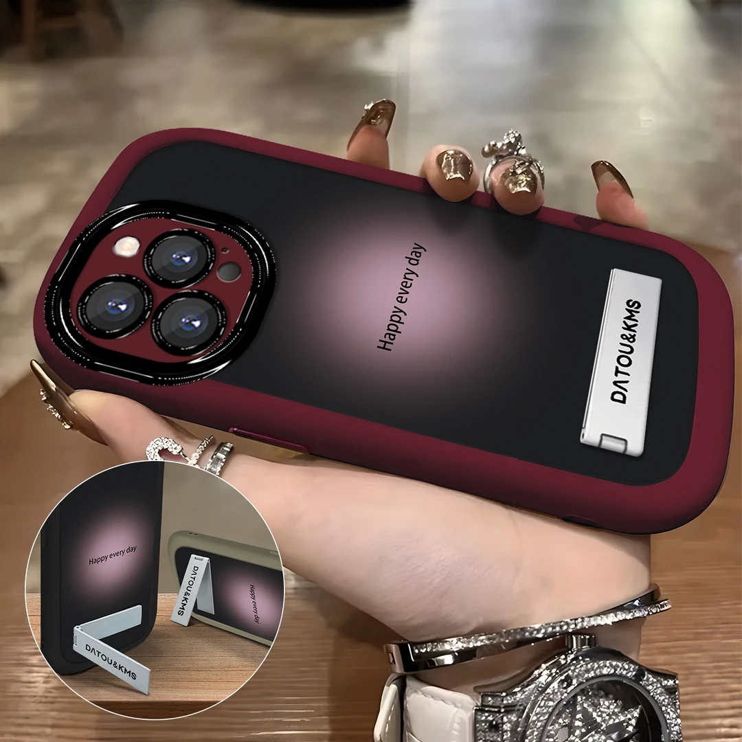 创意晕染粉渐变适用于苹果15时尚华为防摔OPPO女款VIVO酒红手机壳