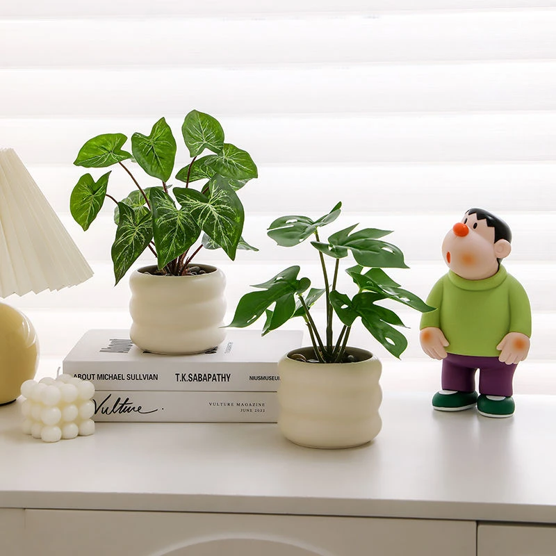 仿真绿植盆栽龟背叶盆景摆件客厅餐桌装饰布置ins风拍摄道具造景