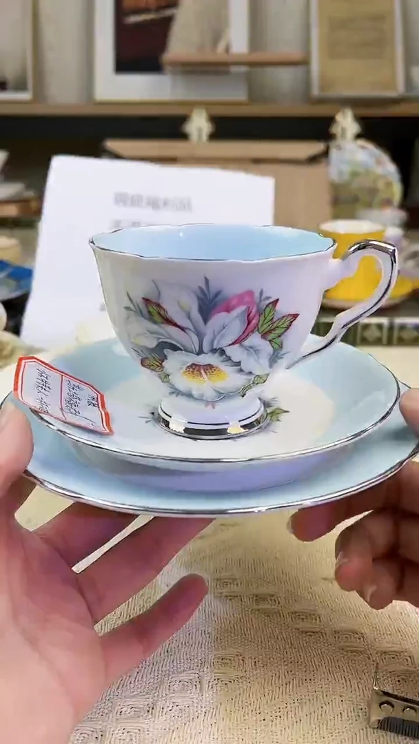 【闪购商品】新骨瓷摆件怀特夫人一杯两碟【福利】瑕疵】