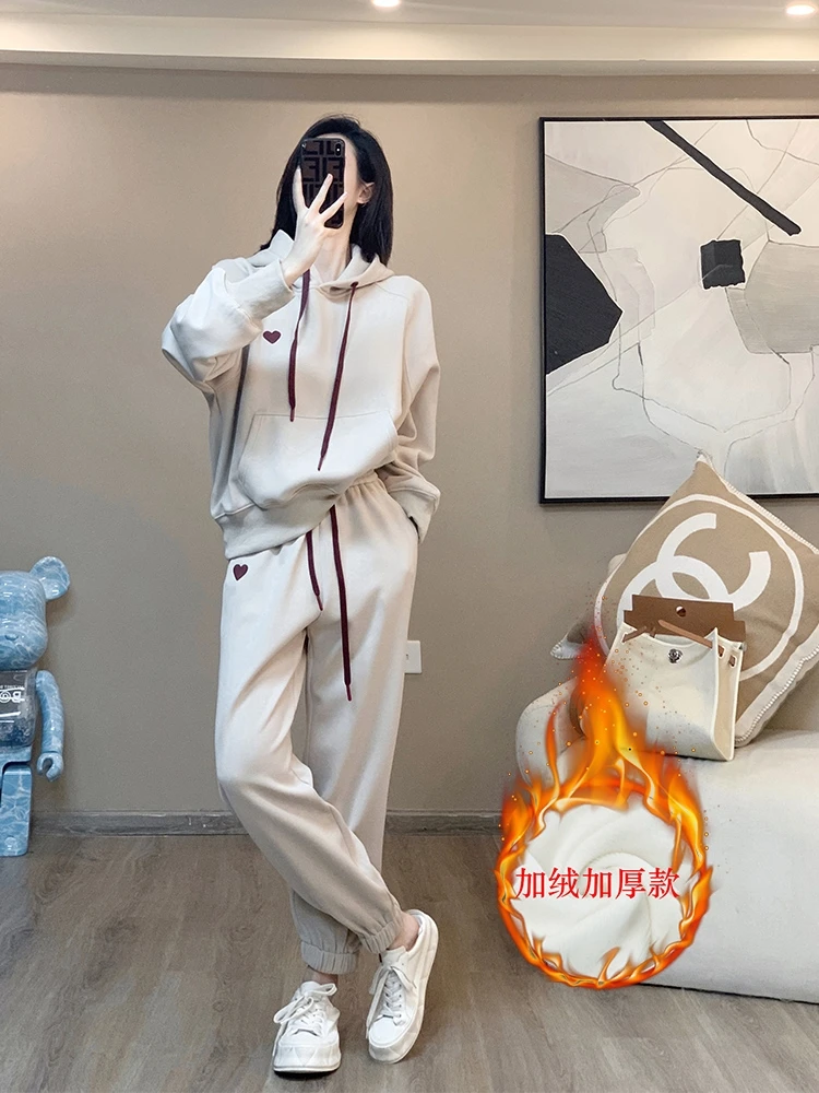 C魅甄选春秋套装韩版宽松显瘦大码两件套保暖高级感炸街套装#271