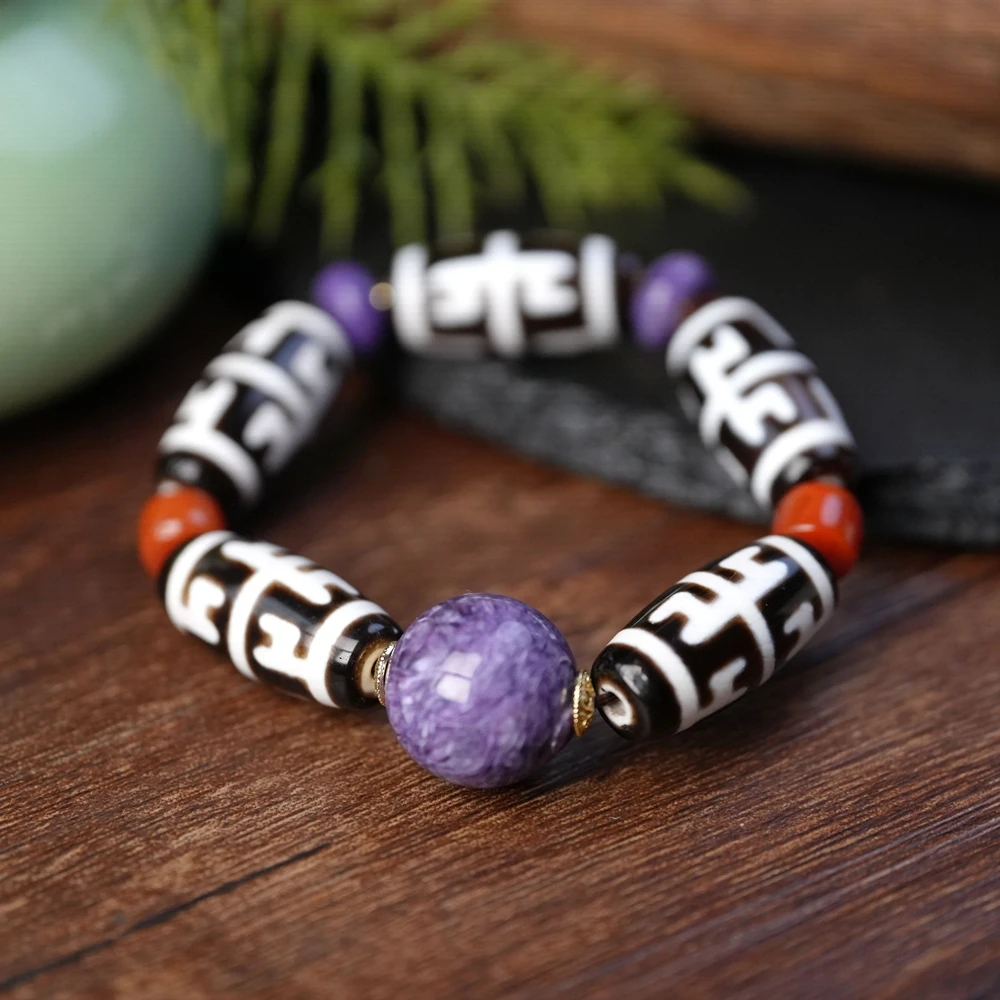 【莲生无界万事利我】莲师珠珠紫龙晶设计款手链S063 多样性发一