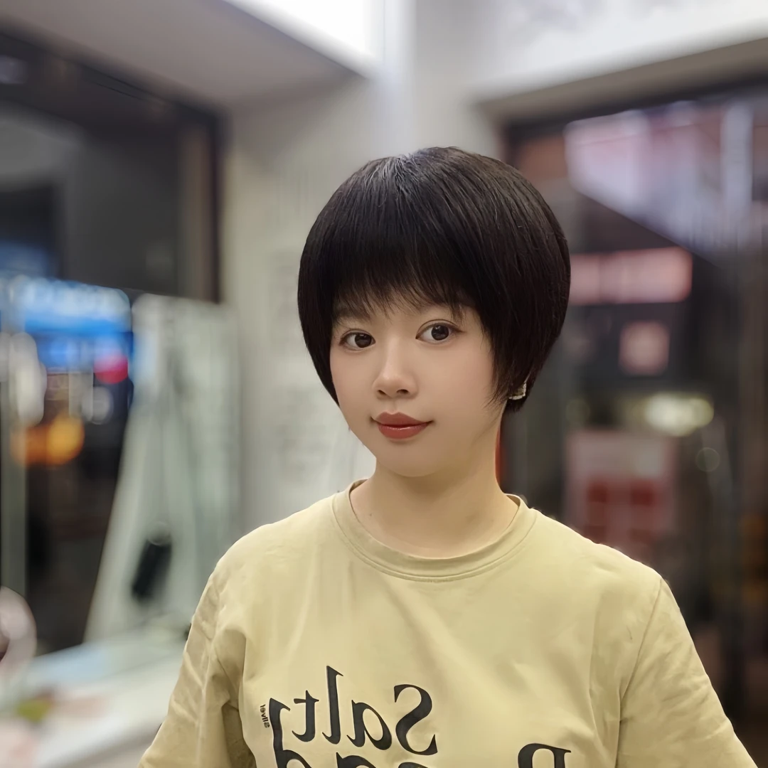 10【齐耳中发】任意烫染定制短发波波假发手工全真发轻薄透气发套