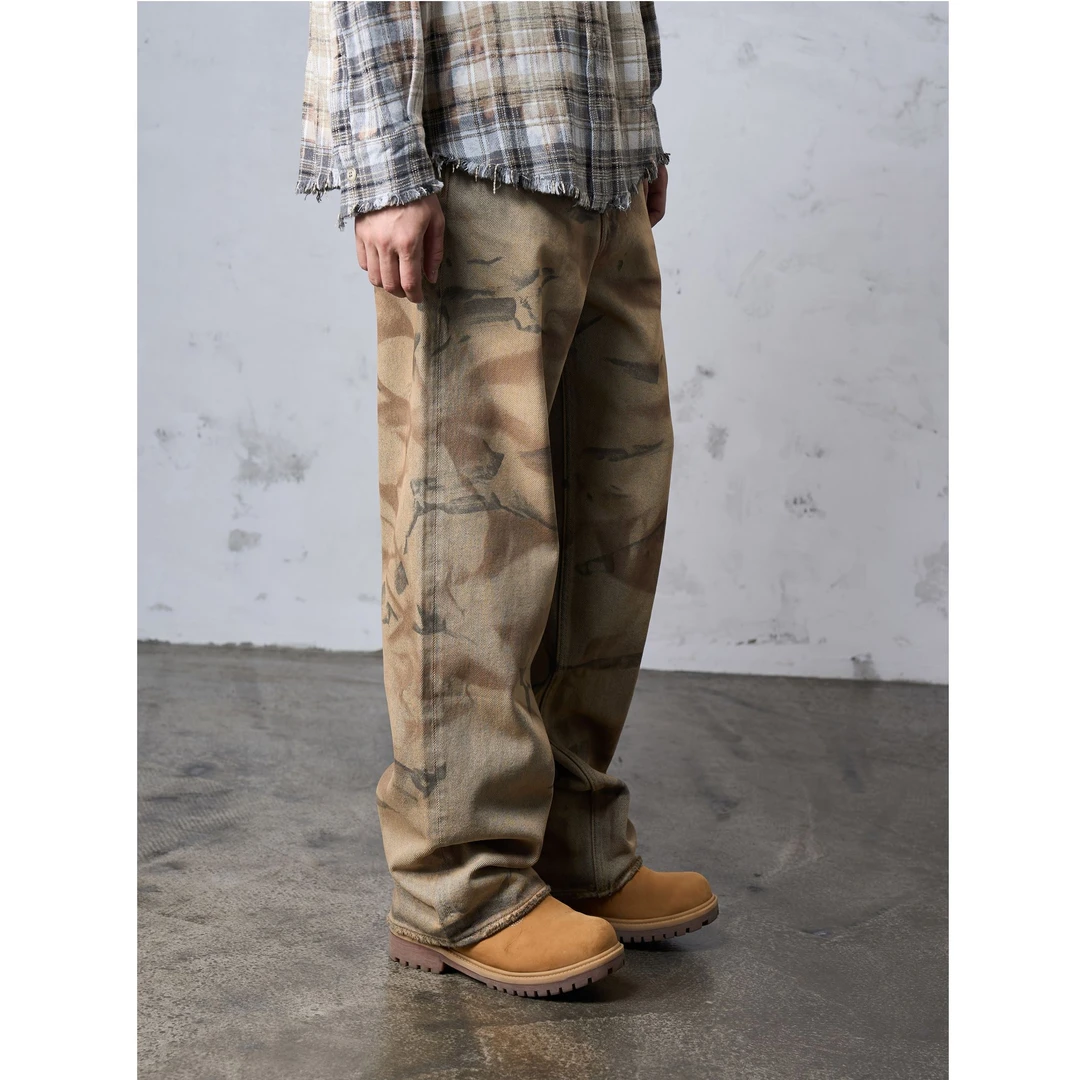 DOKIE【沙丘】14盎司重磅进口原料水洗001宽松直筒版型牛仔裤32027