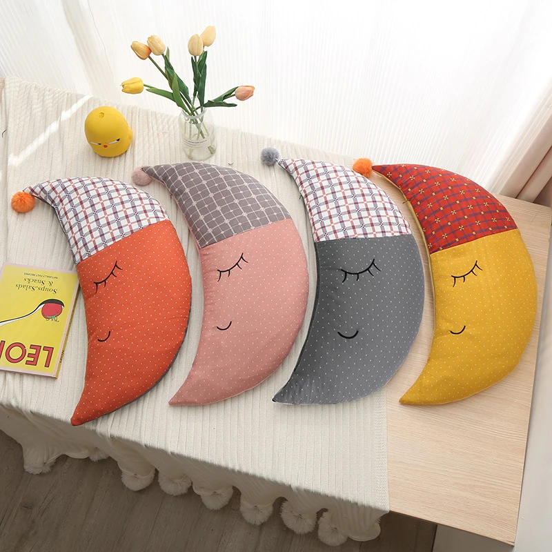 双层纱月亮宝宝枕甜荞麦填充舒适可爱单人枕车载学生日式荞麦枕头