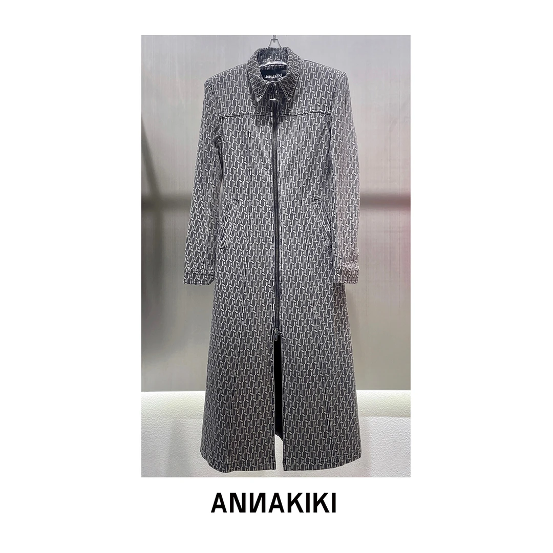 【COCO精选】ANNAKIKI 经典走秀款 LOGO印花长外套3B40615388A