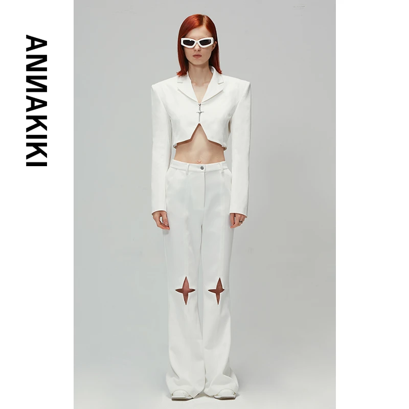 【COCO精选】ANNAKIKI设计师 星型镂空高腰微喇裤3B31233157X