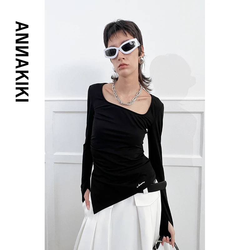 ANNAKIKI 不规则打底T恤3D1B0102H048