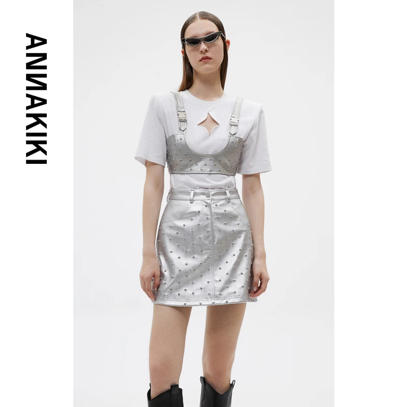 【周周专属 】ANNAKIKI 手工订钻金属皮马甲3B10617352A