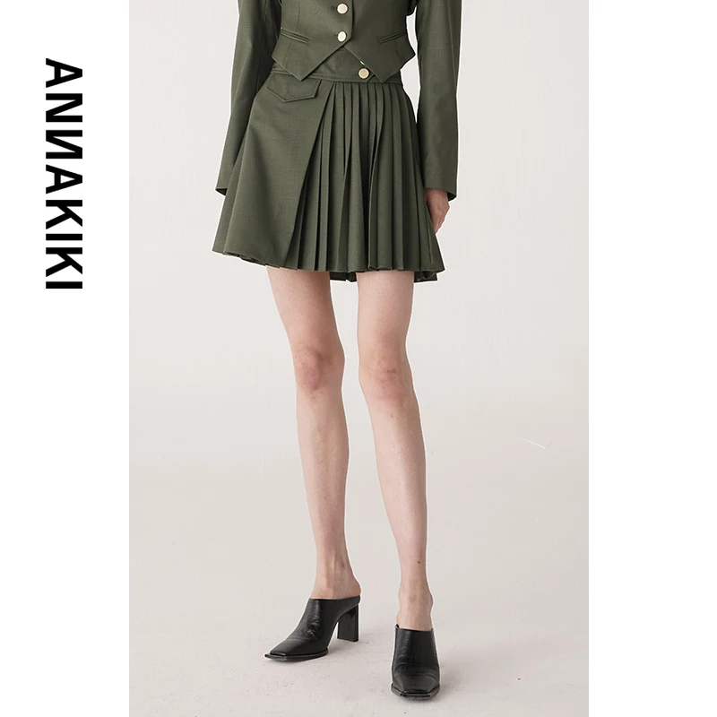 【AUNISEX专属】ANNAKIKI 高腰百褶半裙3A21131527X