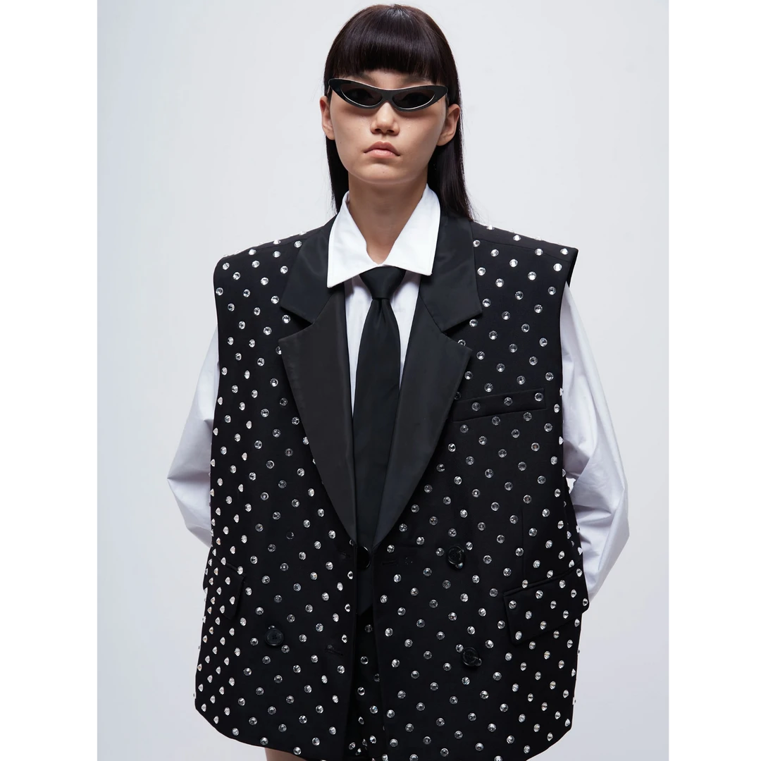 【COCO精选】ANNAKIKI 烫钻无袖西装马甲3A40617446X