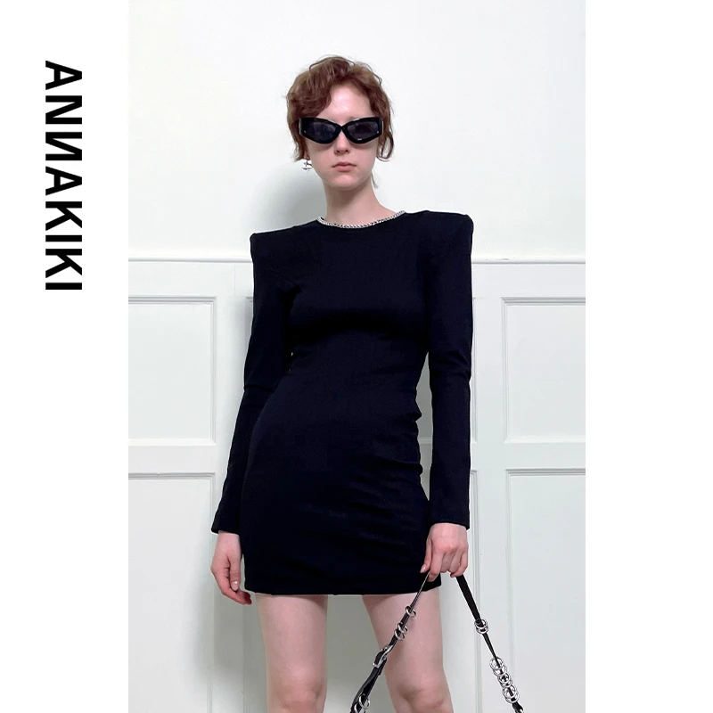 【Carrie专属 】 ANNAKIKI小众设计链条分割修身连衣裙3C4B0828H830