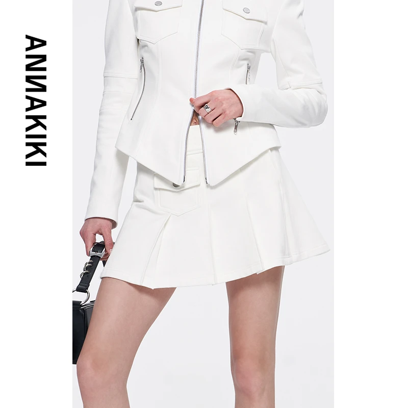 ANNAKIKI 不对称中腰百褶短裙 3D4B1131H677