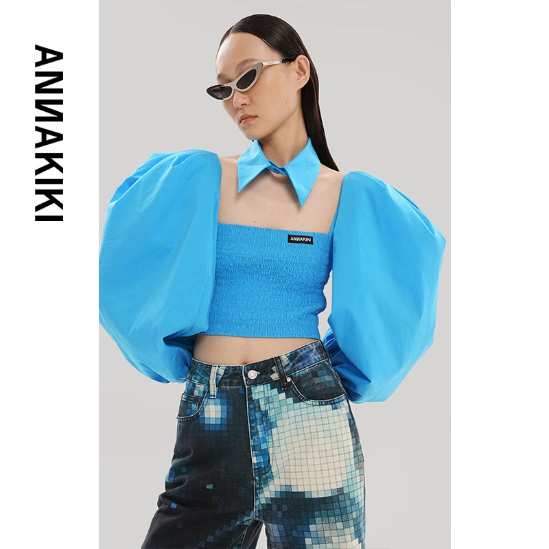【AUNISEX 专属】ANNAKIKI 方领泡泡袖上衣3A20205643A