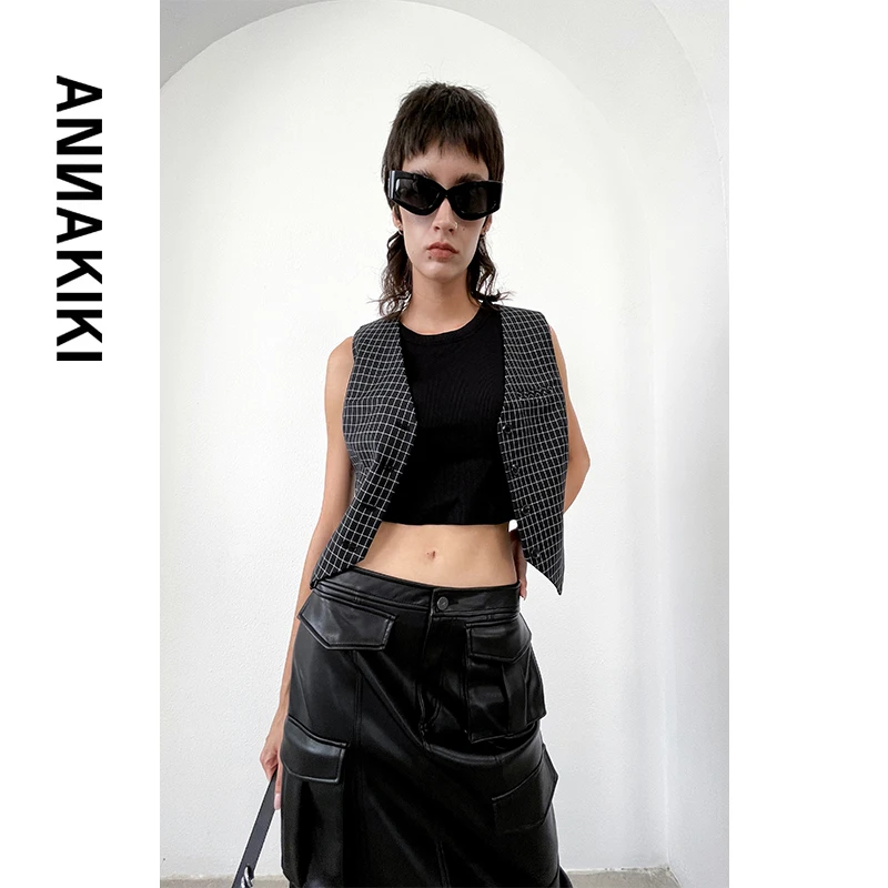 【AUNISEX专属】ANNAKIKI 精纺格纹马甲 3A40617349X