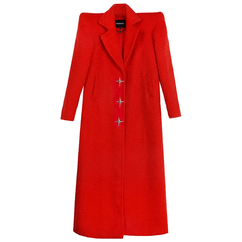 ANNAKIKI 马海毛大廓形长呢大衣3B41749201X