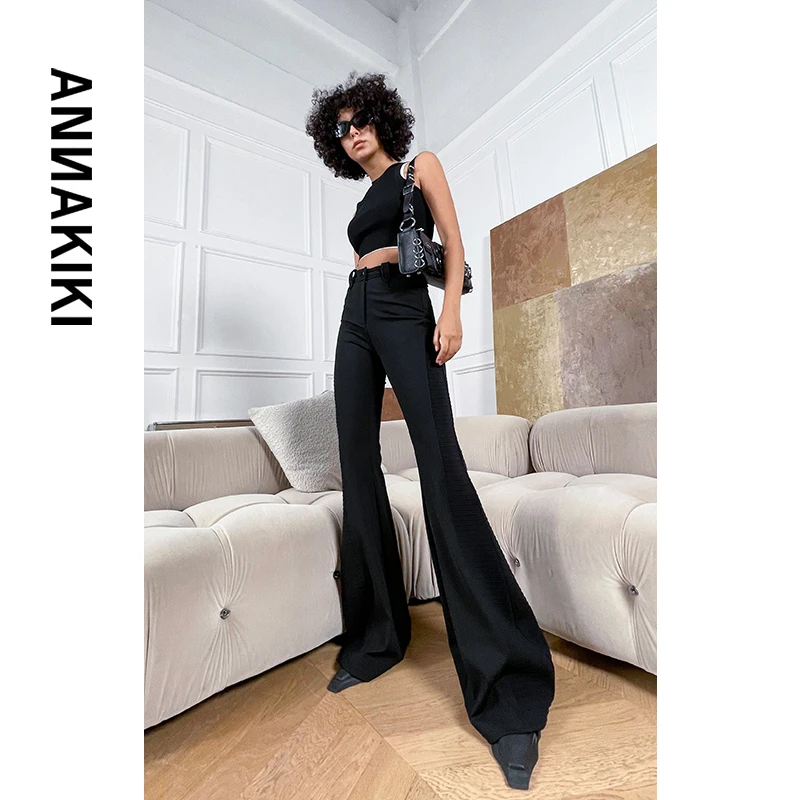 【AUNISEX专属】ANNAKIKI 罗纹拼接长裤3C4A1233H461