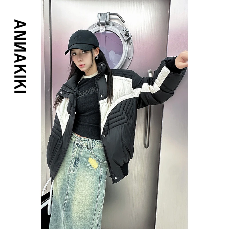 【COCO精选】ANNAKIKI90绒小众设计师款机能拼接羽绒服3C4B1439H464