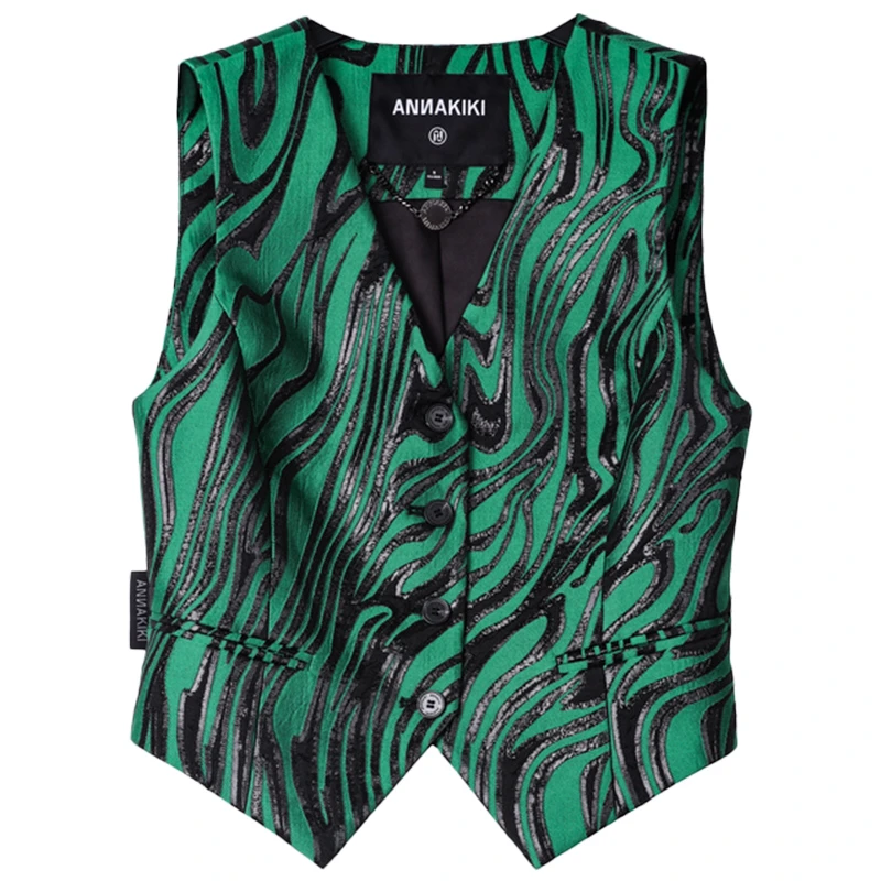 【coco精选】x ANNAKIKI液态金属提花马甲3B10617040A