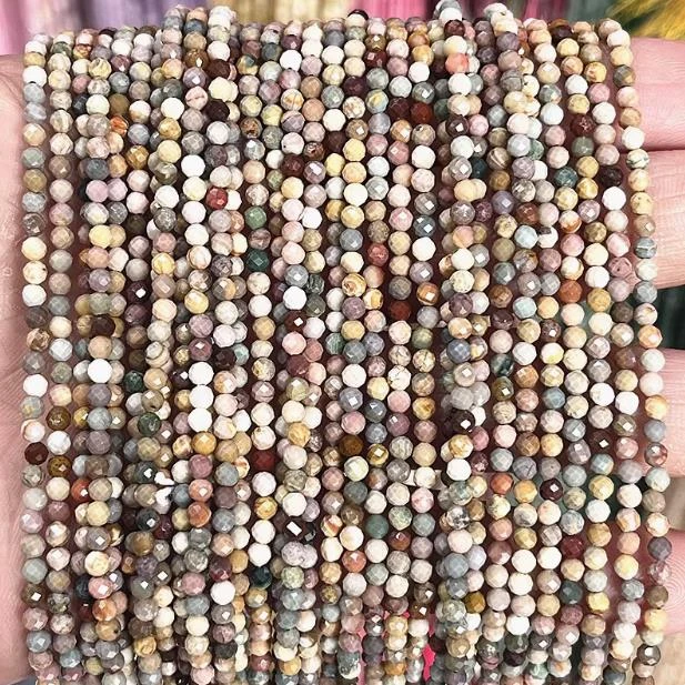 天然阿拉善切面4mm手工隔珠散珠圆珠半成品diy手链项链饰品