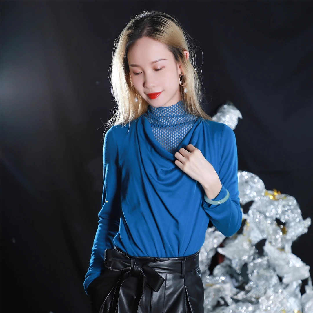 20冬季时尚半高领修身长袖T恤1204113015￥669