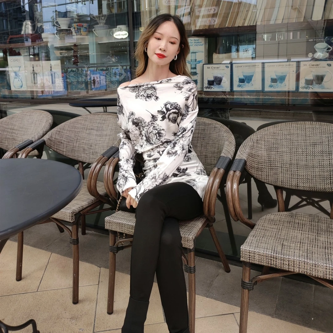 23秋款桑蚕丝显瘦印花衬衣1032330194¥1699