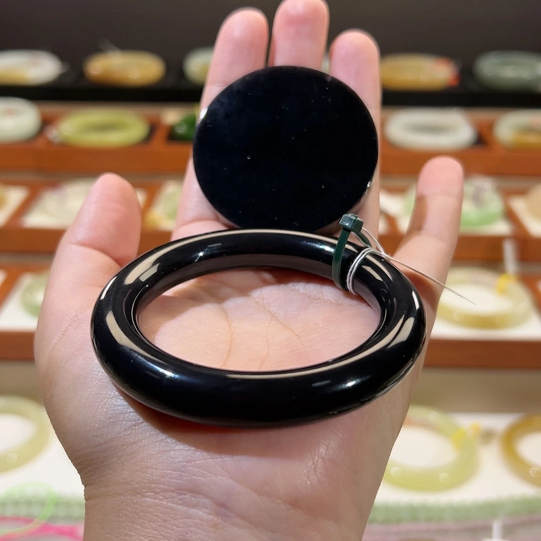 和田玉手镯未镶嵌帝王紫套装