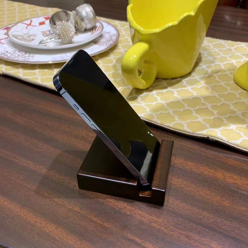 谷珀实木样块/木头小样/色板|黑胡桃木实木手机支架