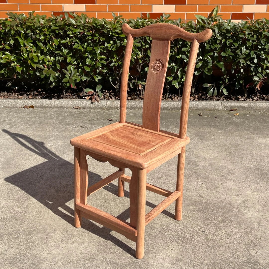 【独板 卯榫结构 拍一发二】花梨木官帽椅靠背椅坐高40无漆 送蜡