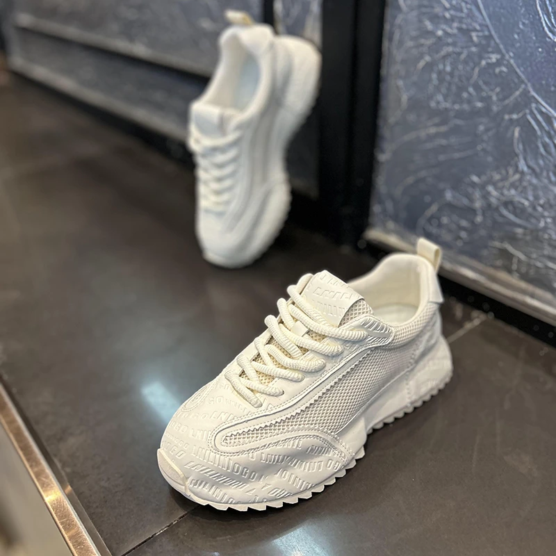 老爹鞋男鞋2024夏季新款网面透气轻薄厚底增高鞋休闲时尚运动鞋