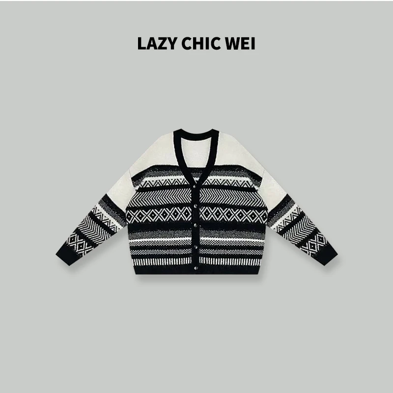 LAZY CHIC WEI 大表姐毛衣 秋冬亮片毛感中长款针织毛衣 24SSZ653