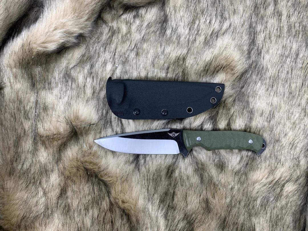 夜叉-德国D2钢战术把玩水果小刀手工多功能