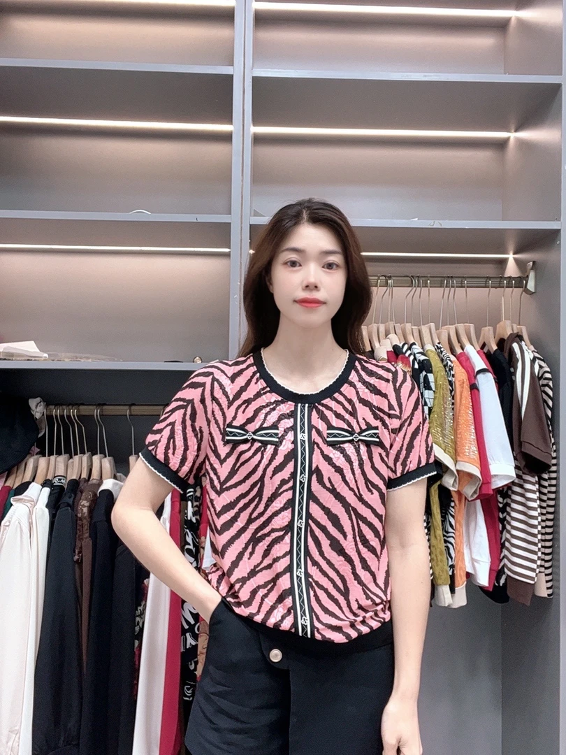 2024夏季新款圆领小香风洋气显瘦百搭气质宽松短袖时尚t恤女士