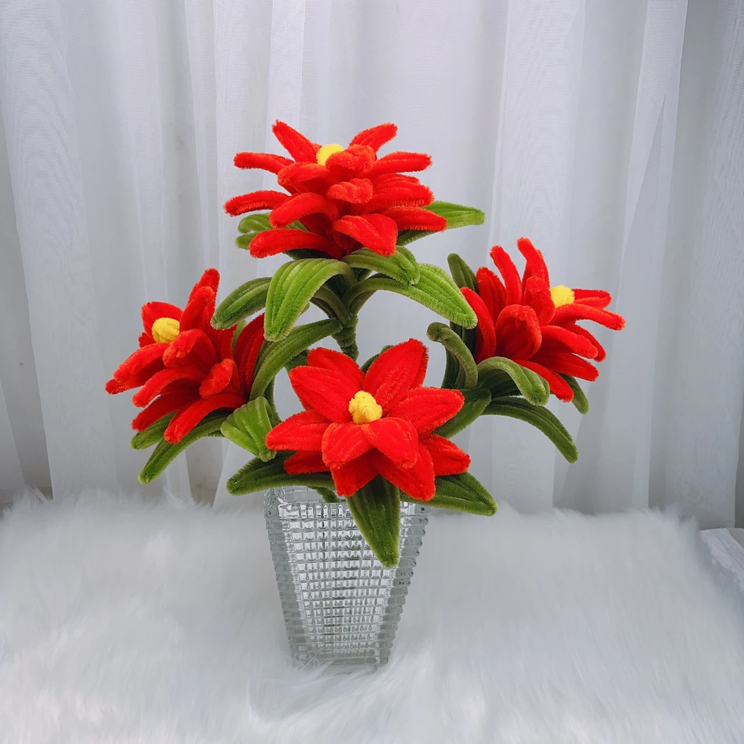 鸿运当头手工花扭扭棒DIY材料包加绒加密扭扭棒（非成品/不含花瓶）