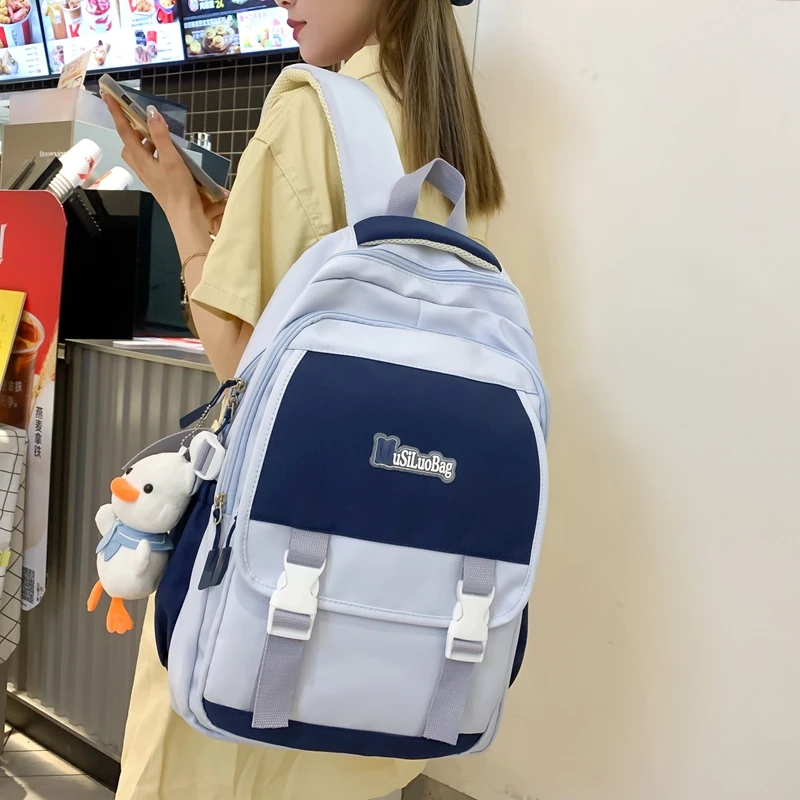 大学生小学生小学生休闲百搭初中简约日系时尚学院风韩版双肩包女