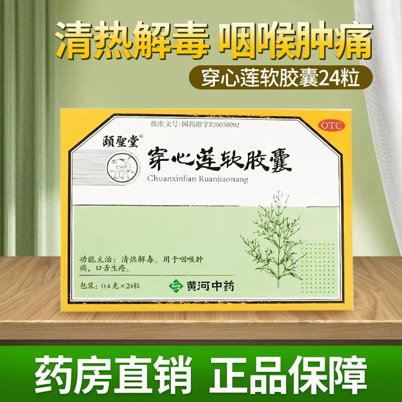 颐圣堂穿心莲软胶囊0.4g*24粒清热解毒咽喉肿痛口舌生疮