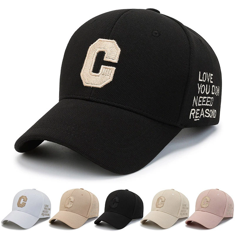 新款春秋菠萝布棒球帽韩版潮时尚休闲刺绣字母帽子男女户外鸭舌帽
