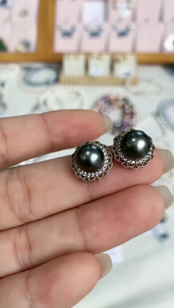 【闪购商品】海水珍珠耳钉银S925镶嵌海水珍珠耳钉