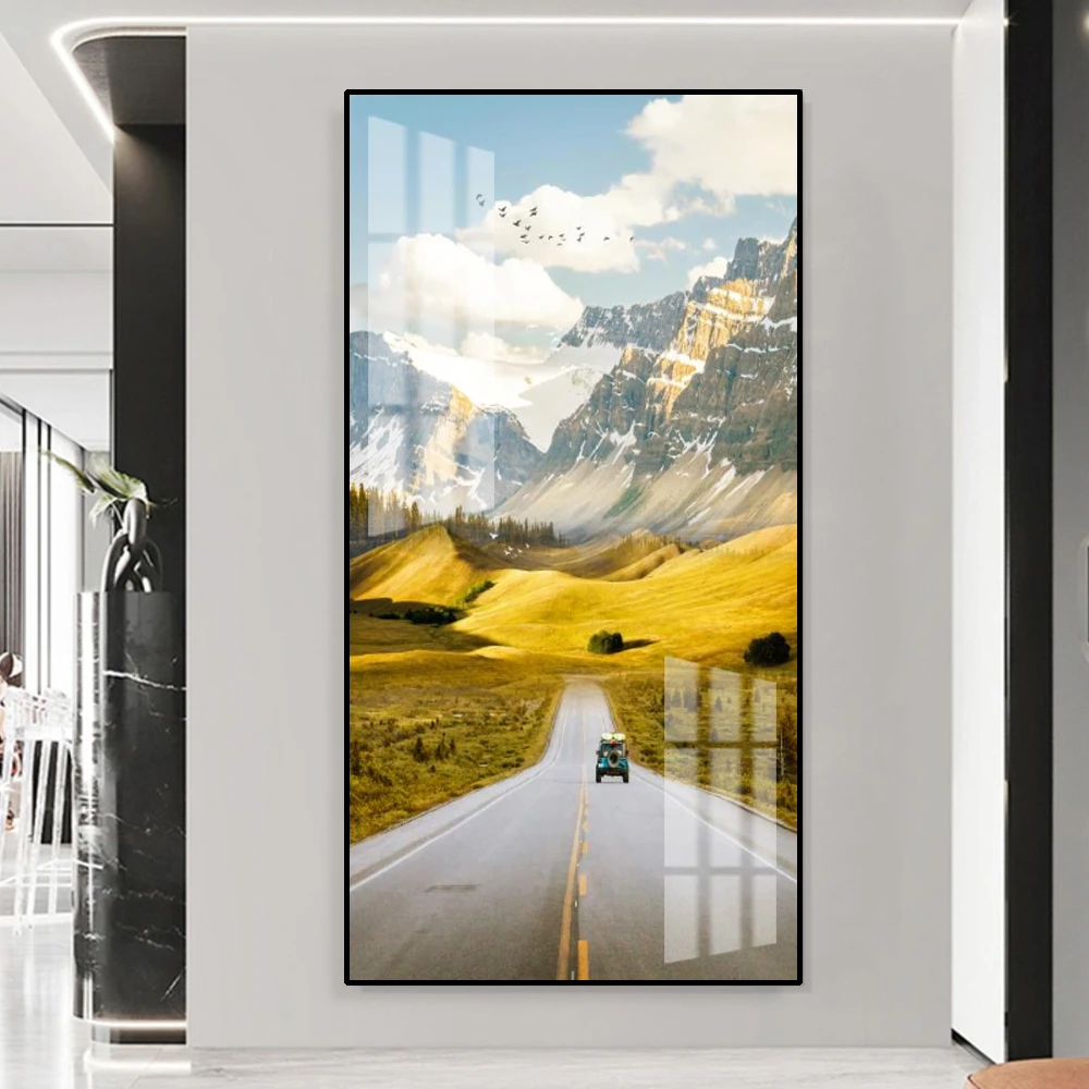 《一路好景》现代公路风景美景晶瓷装饰画走廊过道入户玄关挂画