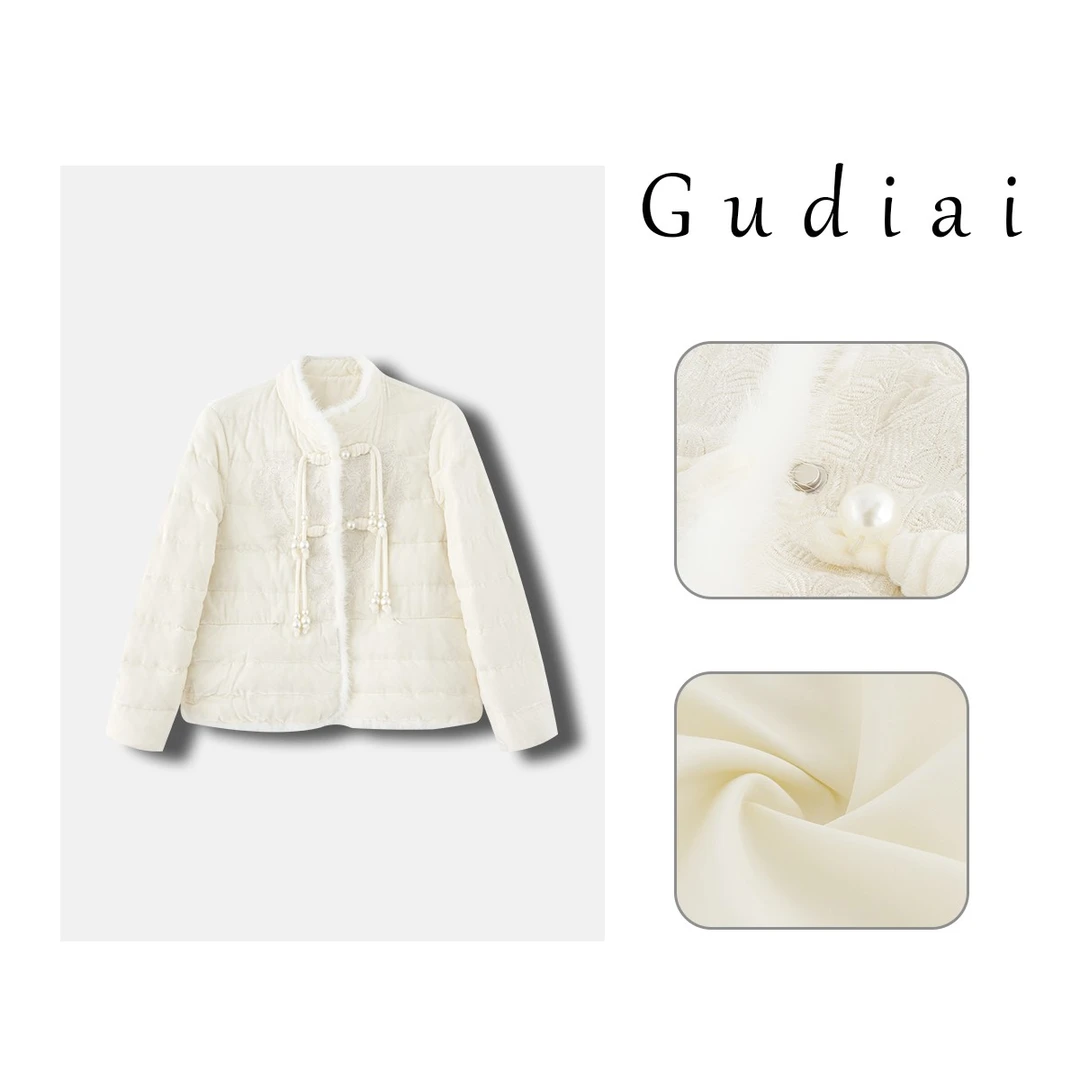 Gudiai/古迪爱【行舟】新中式秋冬刺绣国风外套A427-Y2362
