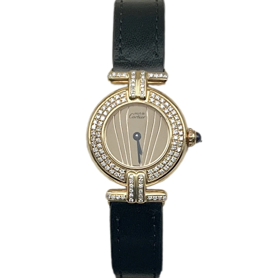 99新 Cartier/卡地亚 特价！！/24mm/925银镀金/后镶钻/单表