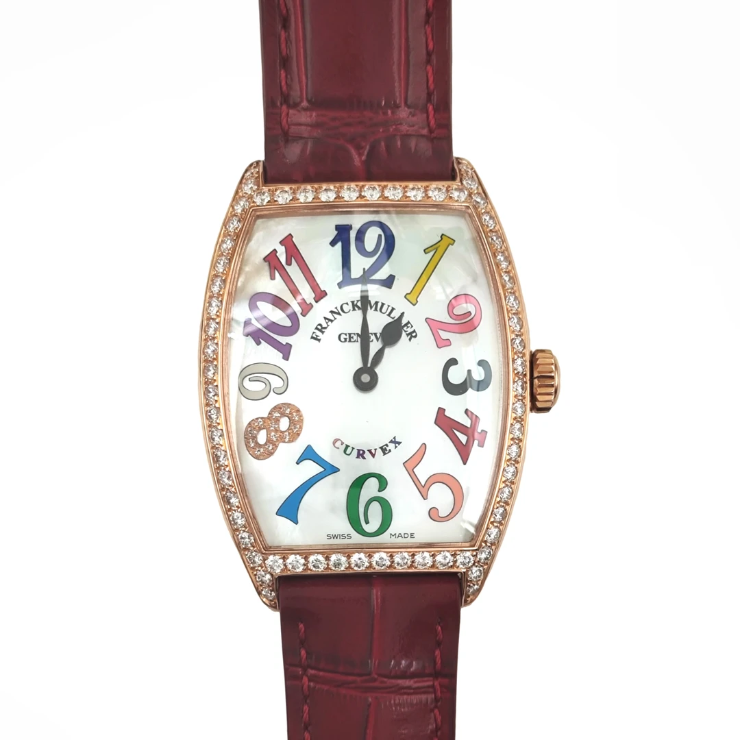 99新 Franck Muller/法兰克穆勒 彩色梦想2852玫瑰金原钻30mm石英