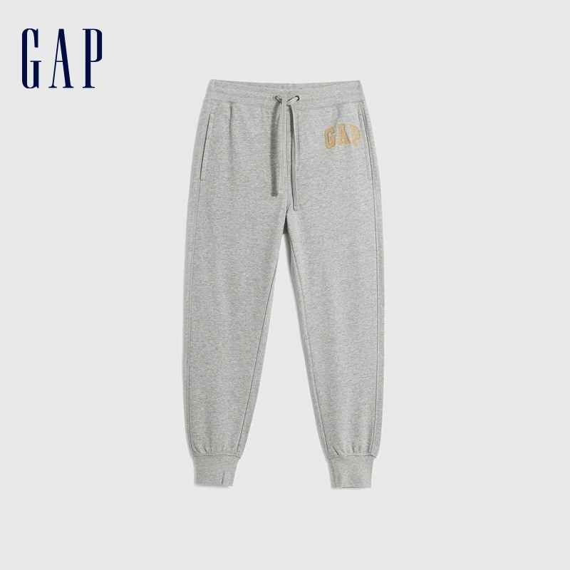 gap男装冬季2023新款LOGO宽松法式圈织软卫裤841226运动束脚裤