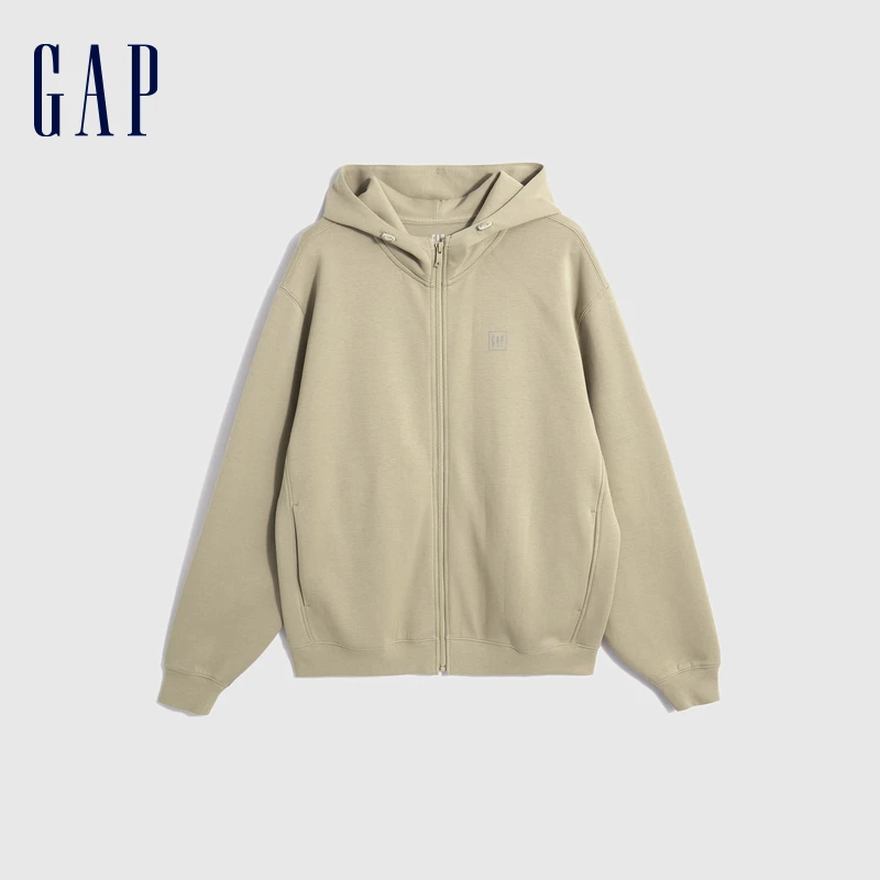 gap男装秋季LOGO运动连帽衫Scuba空气层纯色简约休闲卫衣760373