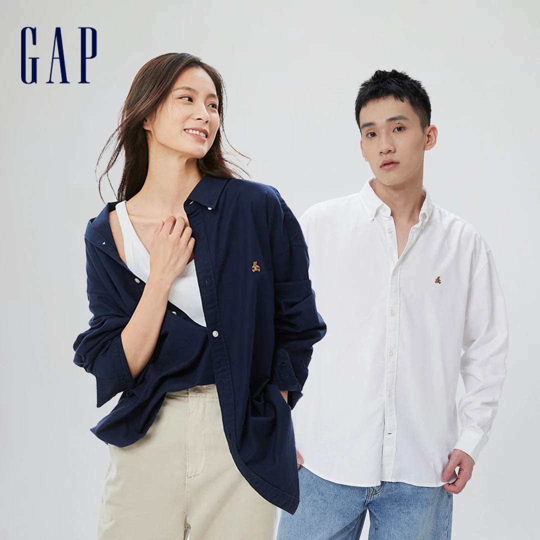 【欧阳娜娜推荐】Gap男女装秋季廓形长袖衬衫820158时尚运动上衣