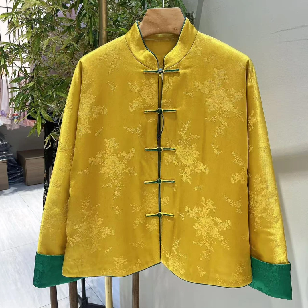 【十三郎】时尚新提花缎新中式棉衣221915