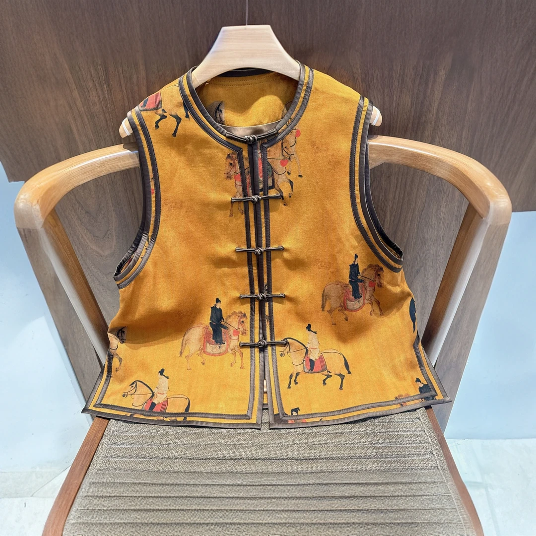 【十三郎】中式国风真丝桑蚕丝马甲242296