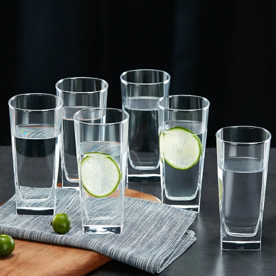 青苹果玻璃杯家用杯子水杯套装客厅啤酒杯家庭耐热待客喝水泡茶杯