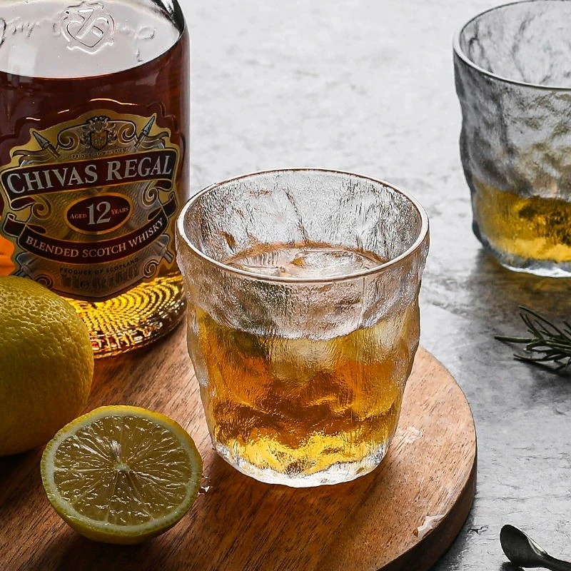 【青苹果】冰川纹玻璃杯子女夏季啤酒杯家用牛奶茶杯男风饮料咖啡杯