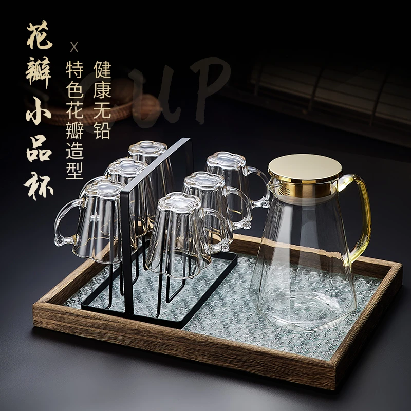 创意客厅玻璃杯带把现代简约水杯家用耐热待客花茶喝绿茶杯子